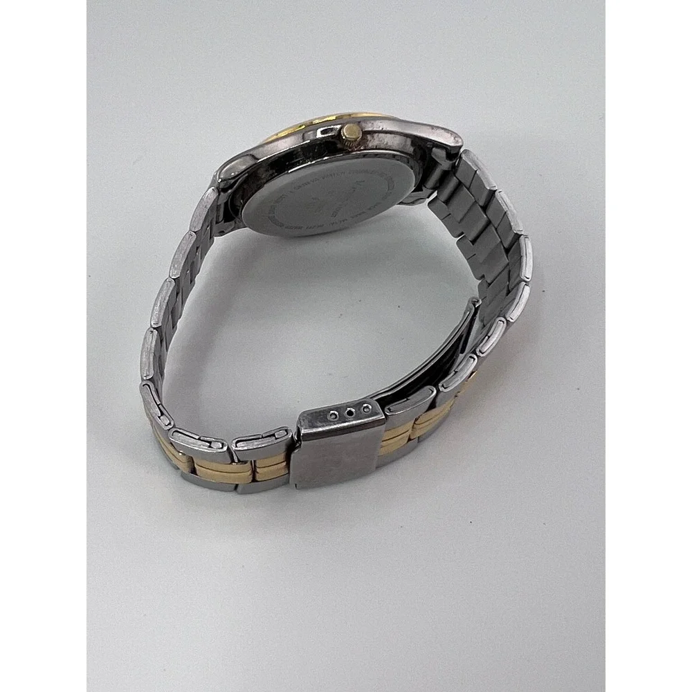 Mathey Tissot Two Tone Gold Silver Stainless Steel Quartz‎ Watch Date MT1312GLD
